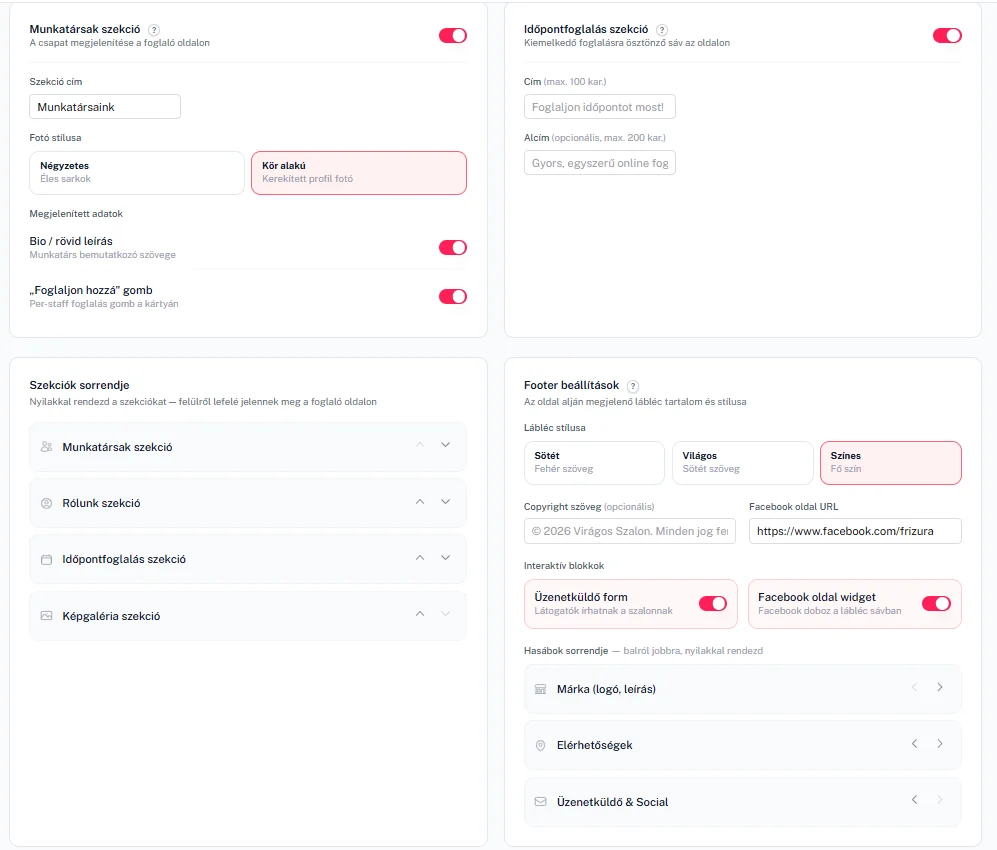 Rólunk szöveg szerkesztése Flowli szalon weboldalon